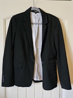 Express Black Blazer with Polka Dot Lining